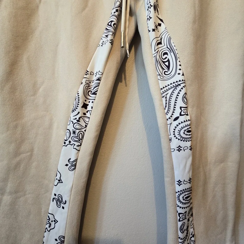 Rockstar Original Everest Sweatpants Mens XL Beige Floral Inset 32